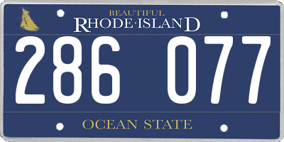 RI license plate 286077