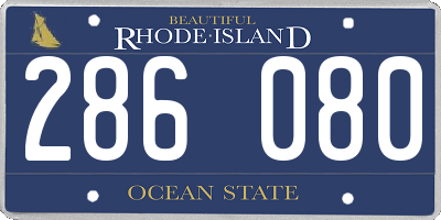 RI license plate 286080