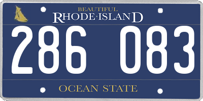 RI license plate 286083