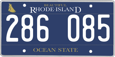 RI license plate 286085