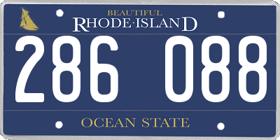RI license plate 286088