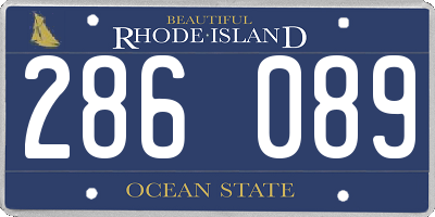 RI license plate 286089