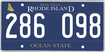 RI license plate 286098