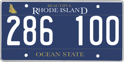 RI license plate 286100