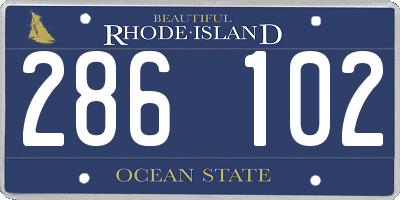 RI license plate 286102
