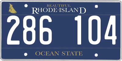 RI license plate 286104