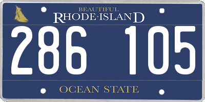 RI license plate 286105