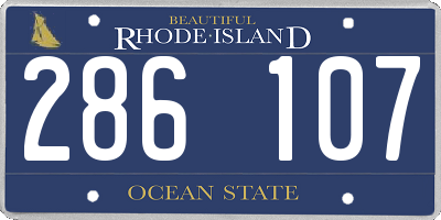 RI license plate 286107