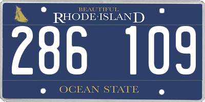 RI license plate 286109