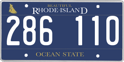 RI license plate 286110