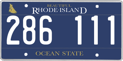 RI license plate 286111
