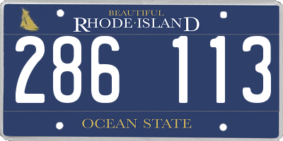 RI license plate 286113