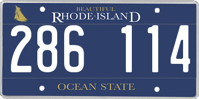 RI license plate 286114