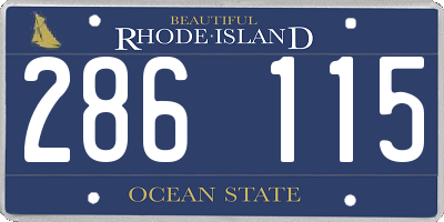 RI license plate 286115