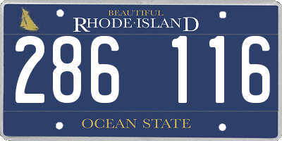 RI license plate 286116