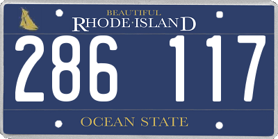 RI license plate 286117