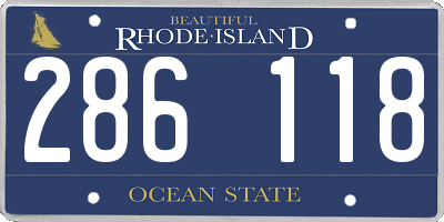 RI license plate 286118