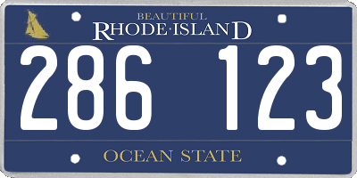RI license plate 286123