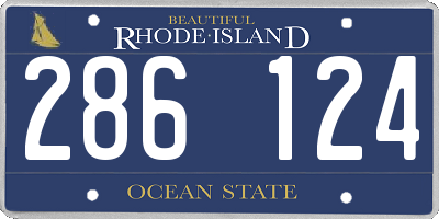 RI license plate 286124
