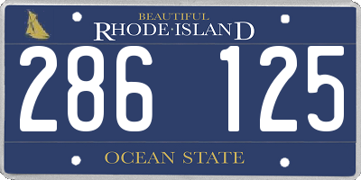RI license plate 286125