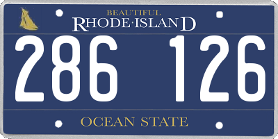 RI license plate 286126