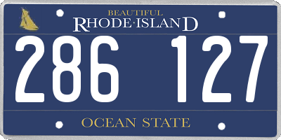 RI license plate 286127
