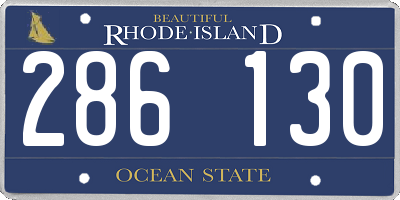 RI license plate 286130