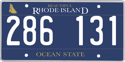 RI license plate 286131