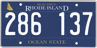 RI license plate 286137