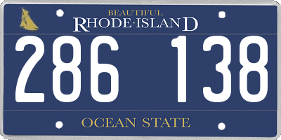 RI license plate 286138