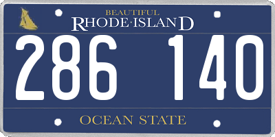 RI license plate 286140