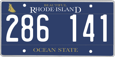RI license plate 286141