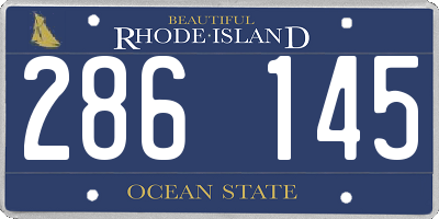RI license plate 286145