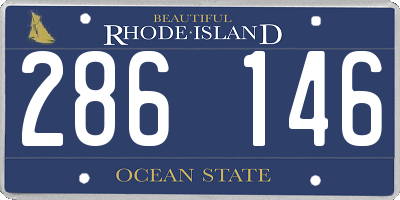 RI license plate 286146