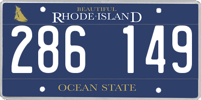 RI license plate 286149