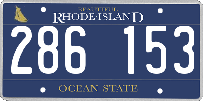 RI license plate 286153
