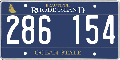 RI license plate 286154