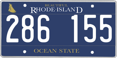 RI license plate 286155