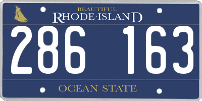 RI license plate 286163
