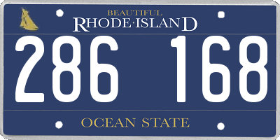 RI license plate 286168