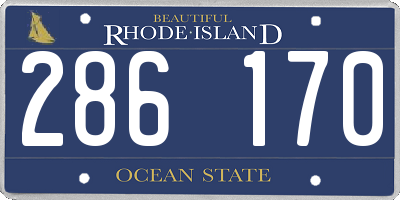 RI license plate 286170