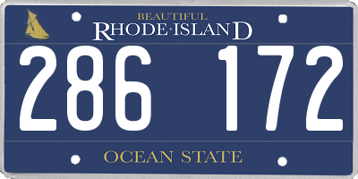 RI license plate 286172
