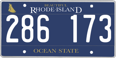 RI license plate 286173