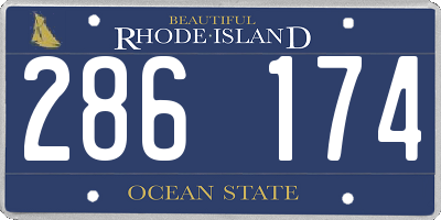 RI license plate 286174