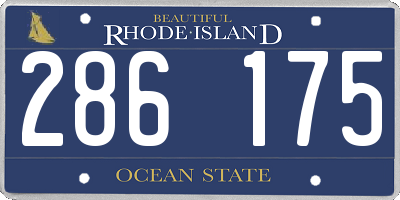 RI license plate 286175