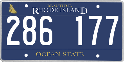 RI license plate 286177