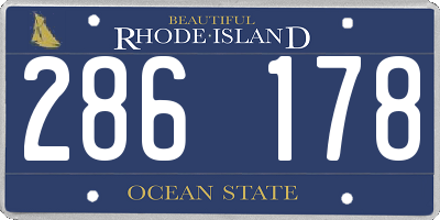 RI license plate 286178