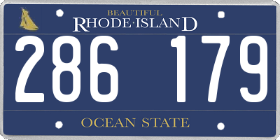 RI license plate 286179
