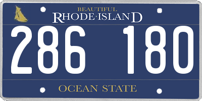 RI license plate 286180