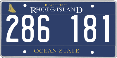 RI license plate 286181